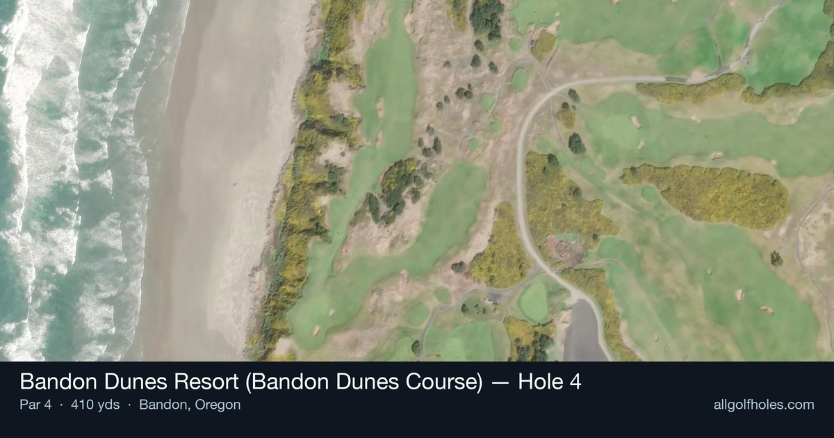 Hole 4 aerial at Bandon Dunes Resort (Bandon Dunes Course)