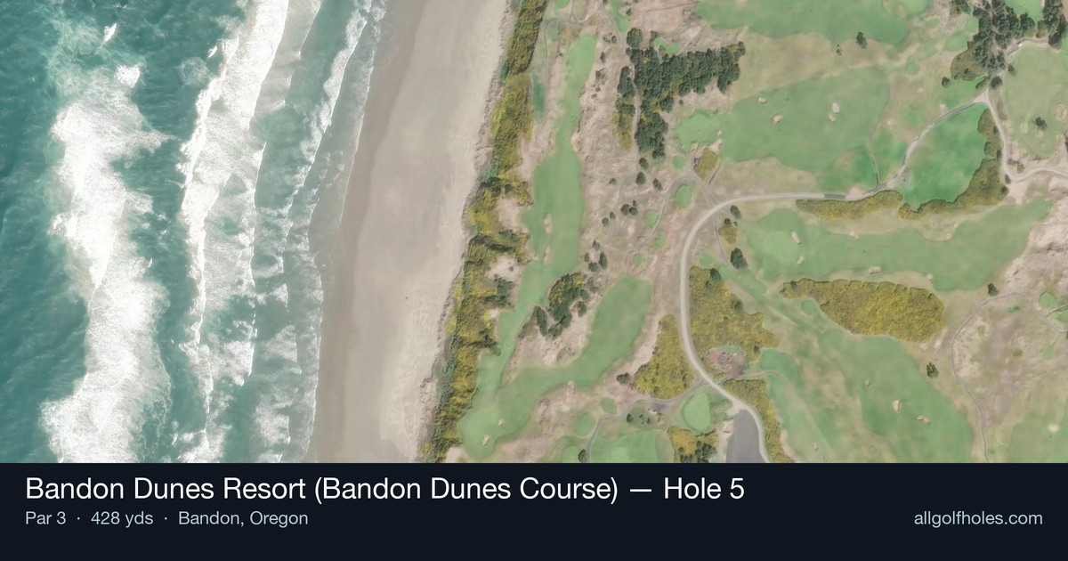Hole 5 aerial at Bandon Dunes Resort (Bandon Dunes Course)