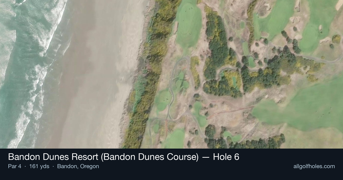 Hole 6 aerial at Bandon Dunes Resort (Bandon Dunes Course)
