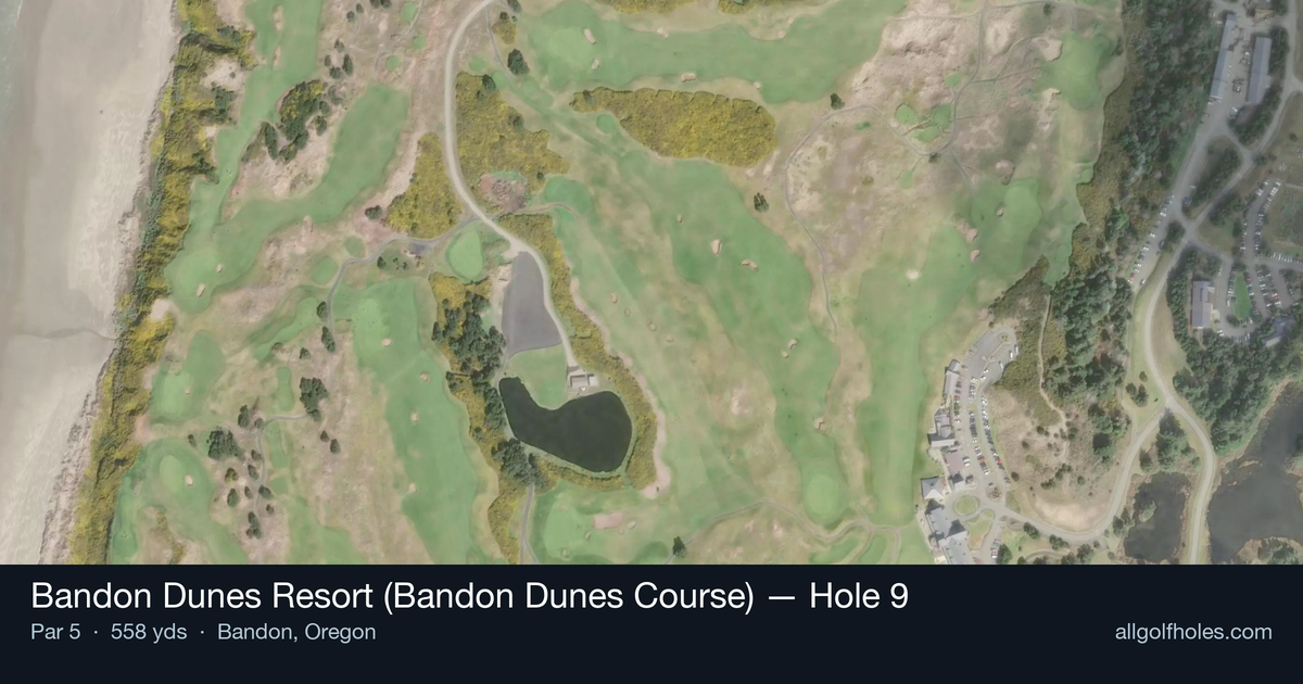 Hole 9 aerial at Bandon Dunes Resort (Bandon Dunes Course)