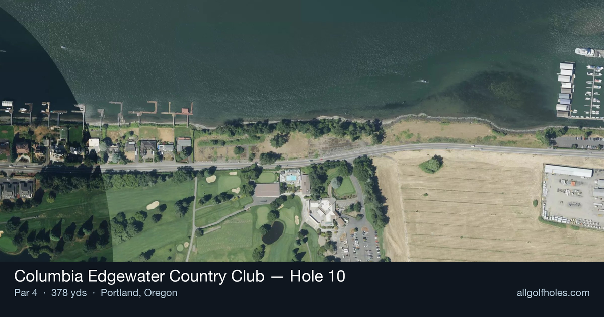 Hole 10 aerial at Columbia Edgewater Country Club