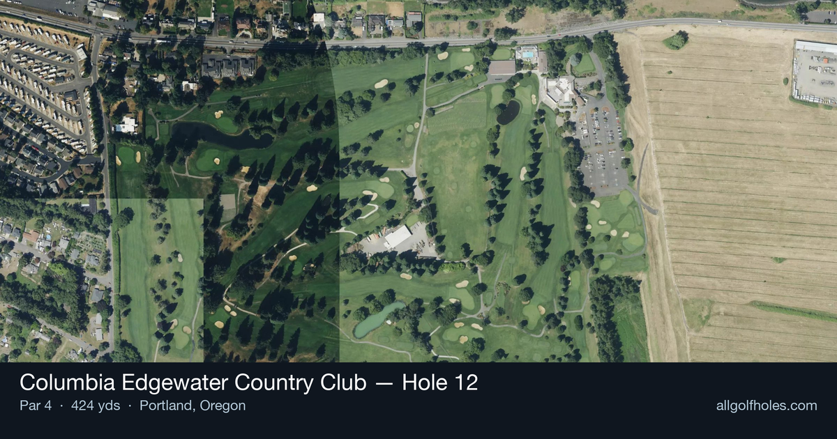 Hole 12 aerial at Columbia Edgewater Country Club