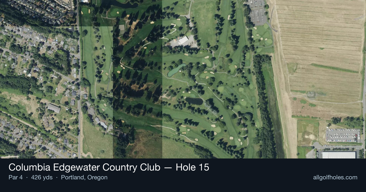 Hole 15 aerial at Columbia Edgewater Country Club