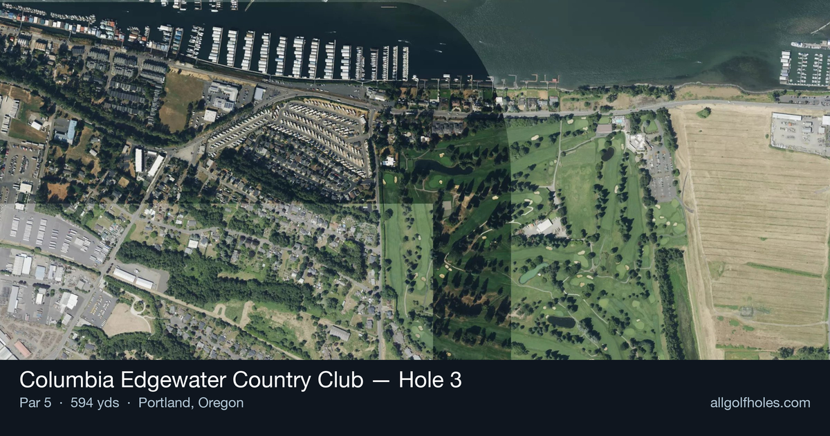 Hole 3 aerial at Columbia Edgewater Country Club