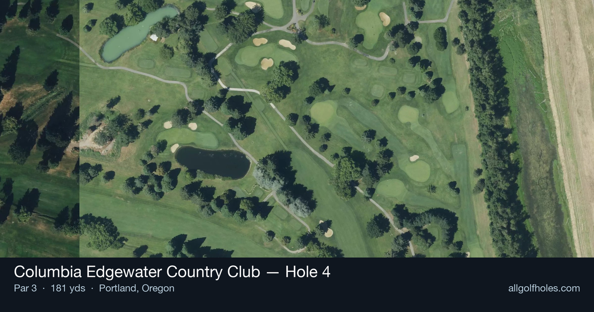 Hole 4 aerial at Columbia Edgewater Country Club