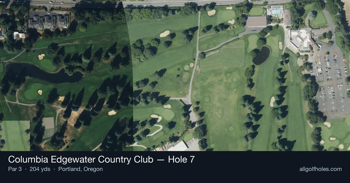 Hole 7 aerial at Columbia Edgewater Country Club
