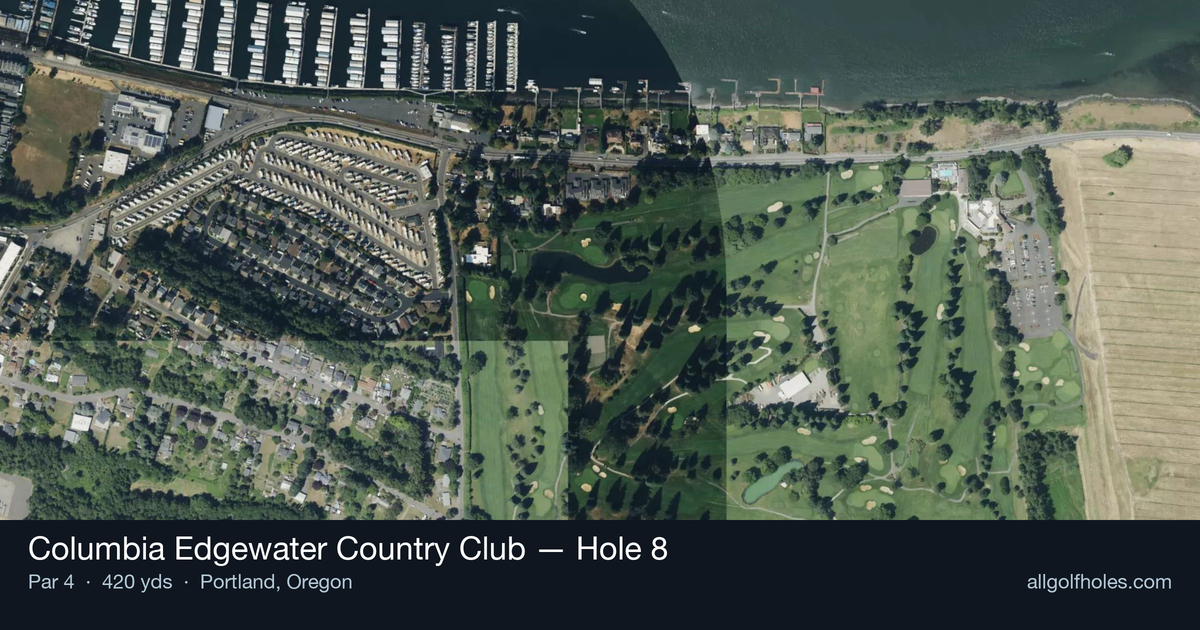 Hole 8 aerial at Columbia Edgewater Country Club