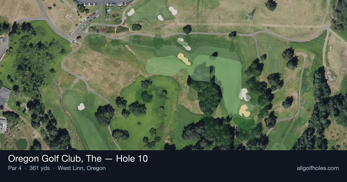 Hole 10 aerial at Oregon Golf Club, The