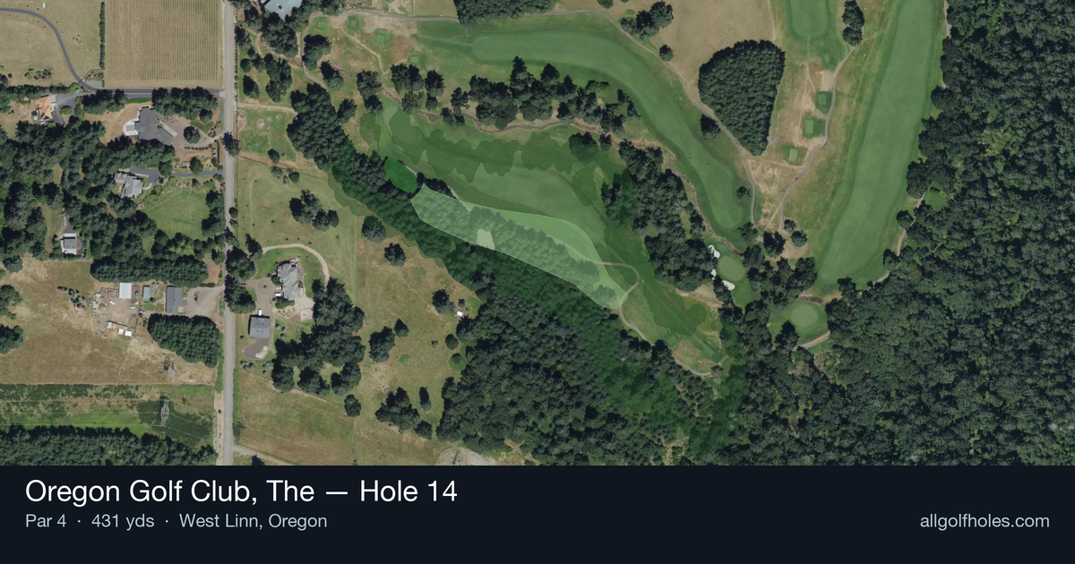 Hole 14 aerial at Oregon Golf Club, The