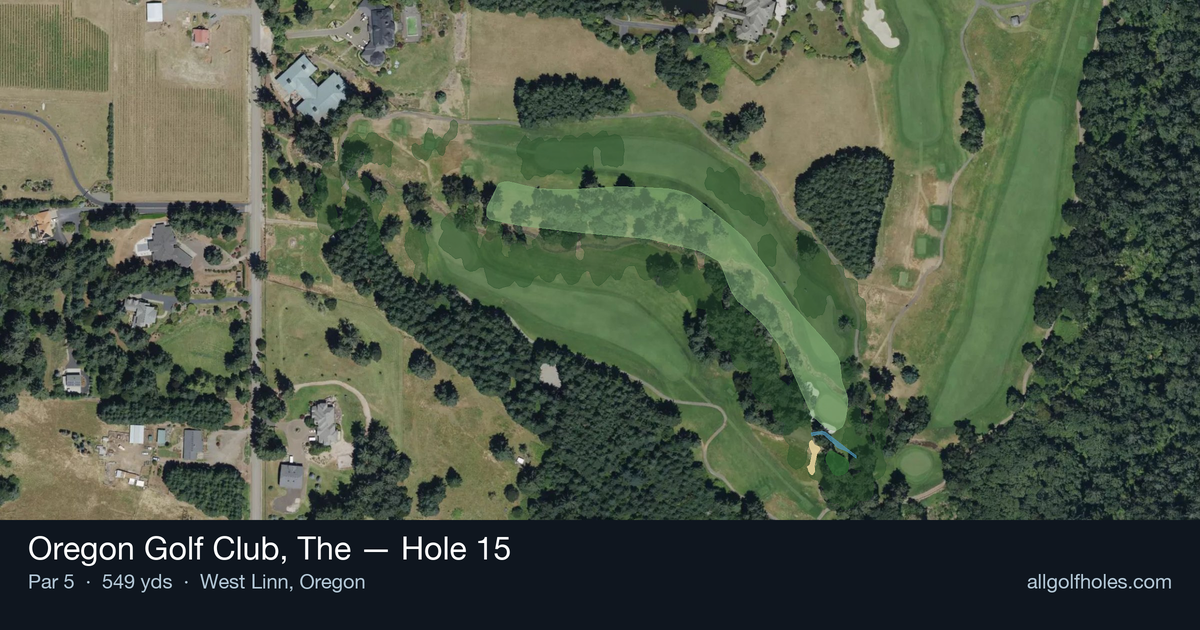 Hole 15 aerial at Oregon Golf Club, The