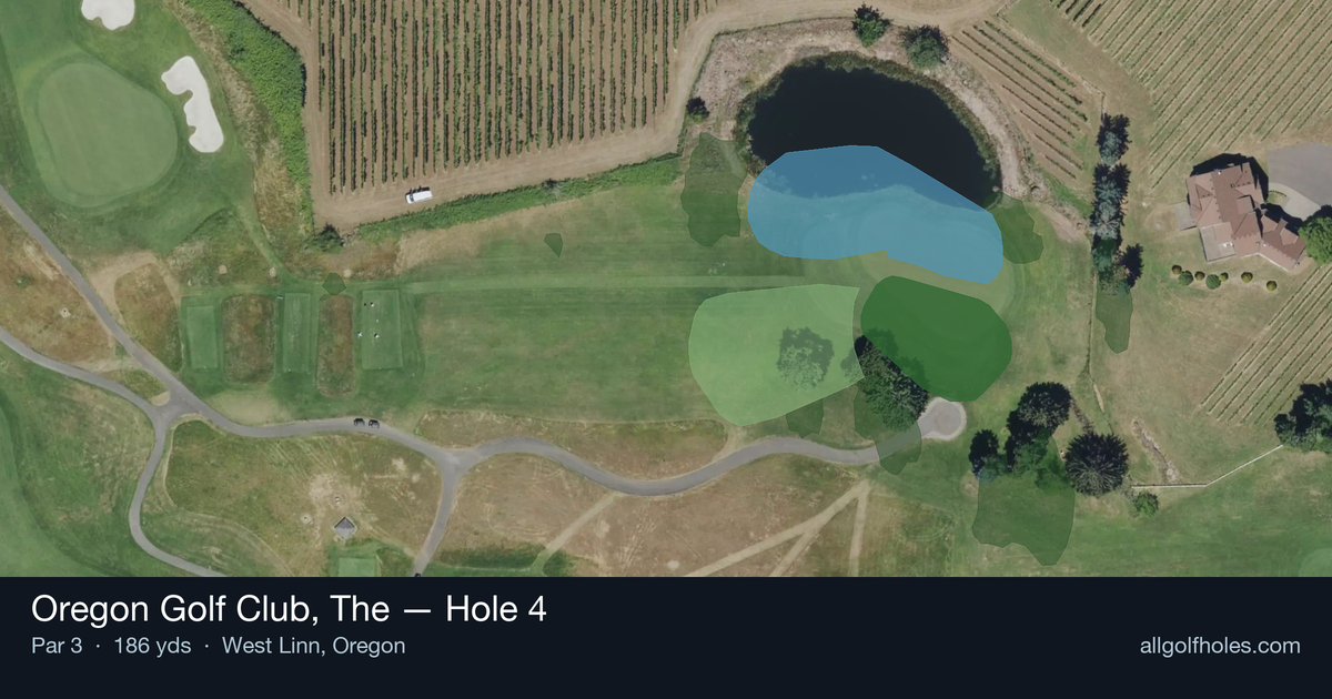 Hole 4 aerial at Oregon Golf Club, The