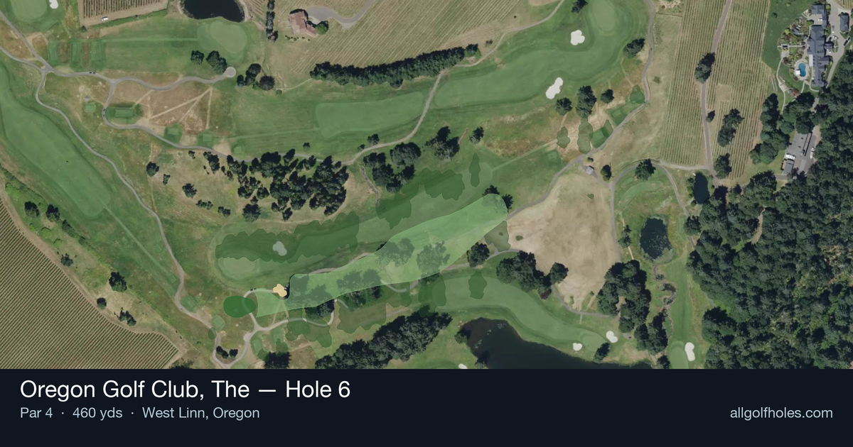 Hole 6 aerial at Oregon Golf Club, The