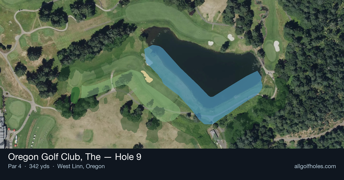 Hole 9 aerial at Oregon Golf Club, The