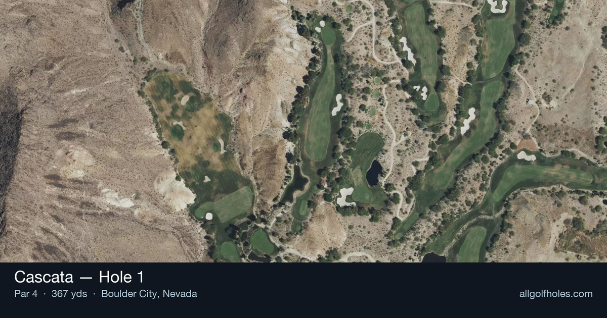 Hole 1 aerial at Cascata