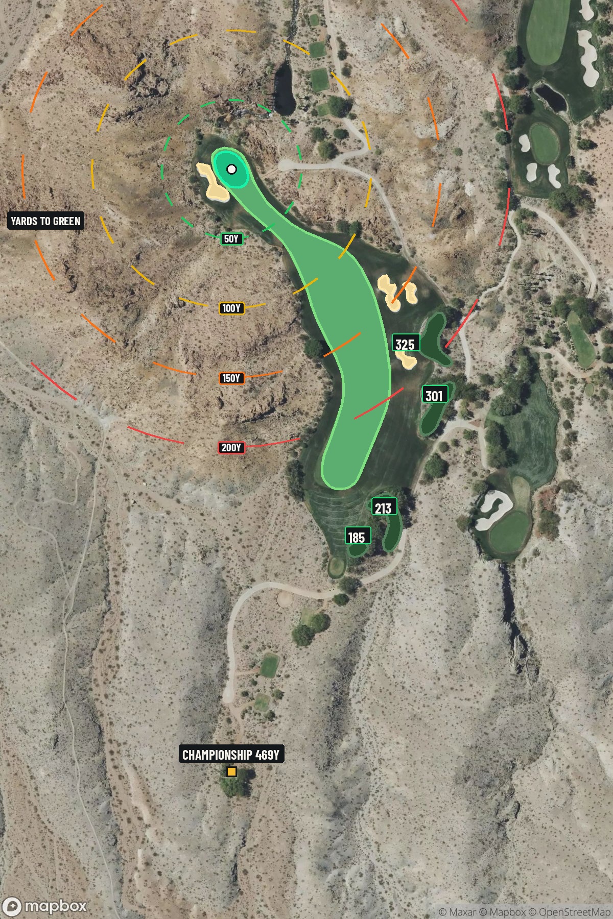 Hole 13 aerial at Cascata