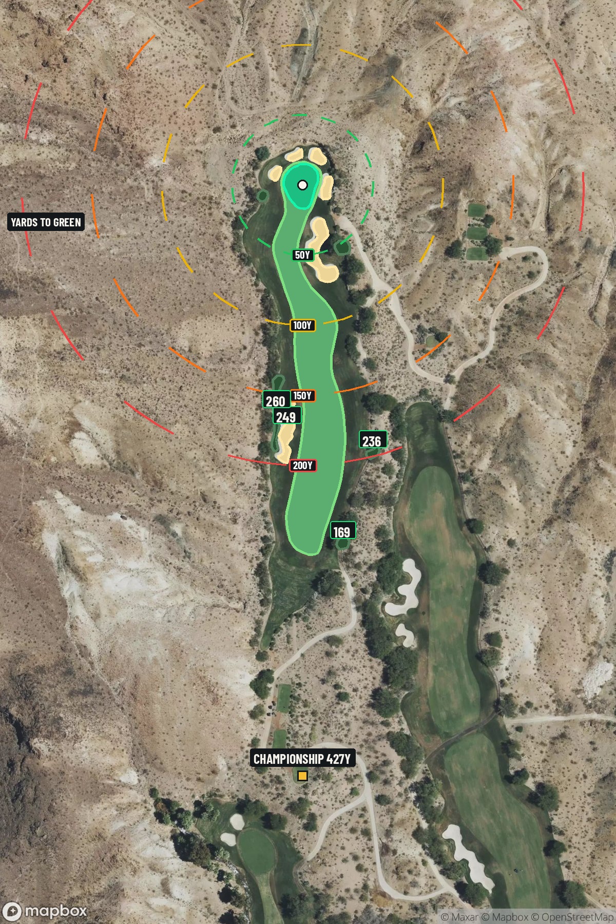 Hole 2 aerial at Cascata