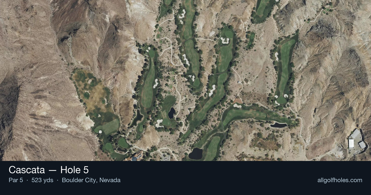 Hole 5 aerial at Cascata