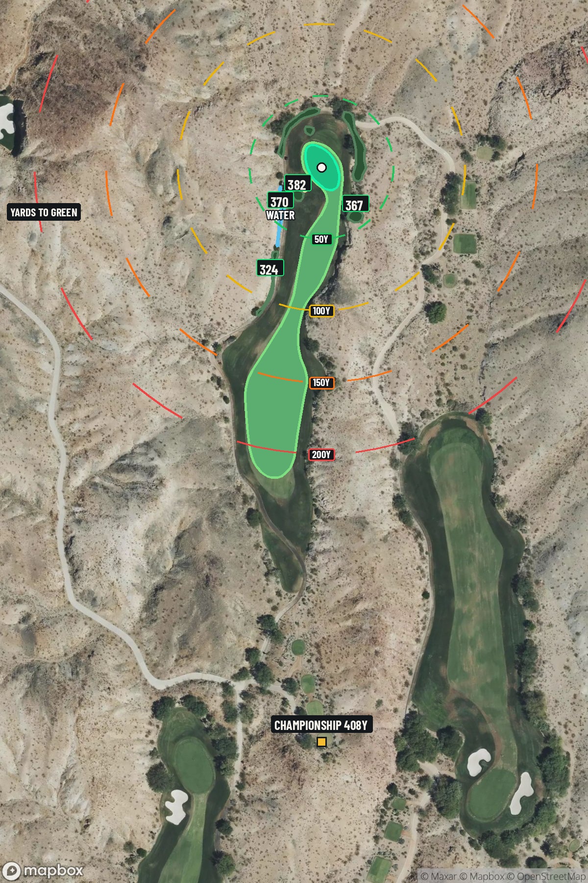 Hole 8 aerial at Cascata