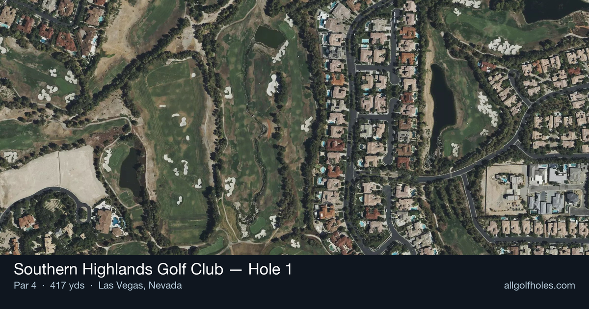 Hole 1 aerial at Southern Highlands Golf Club