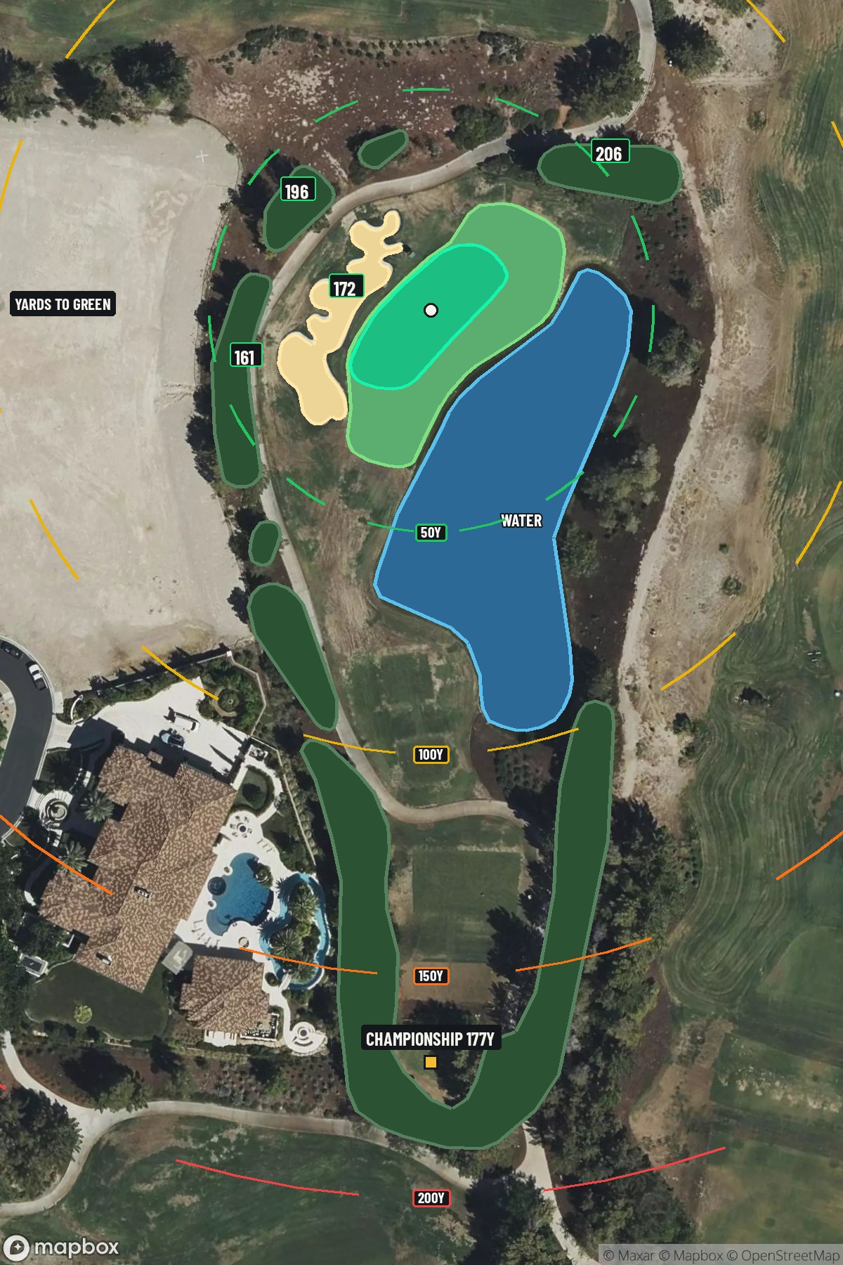 Hole 12 aerial at Southern Highlands Golf Club
