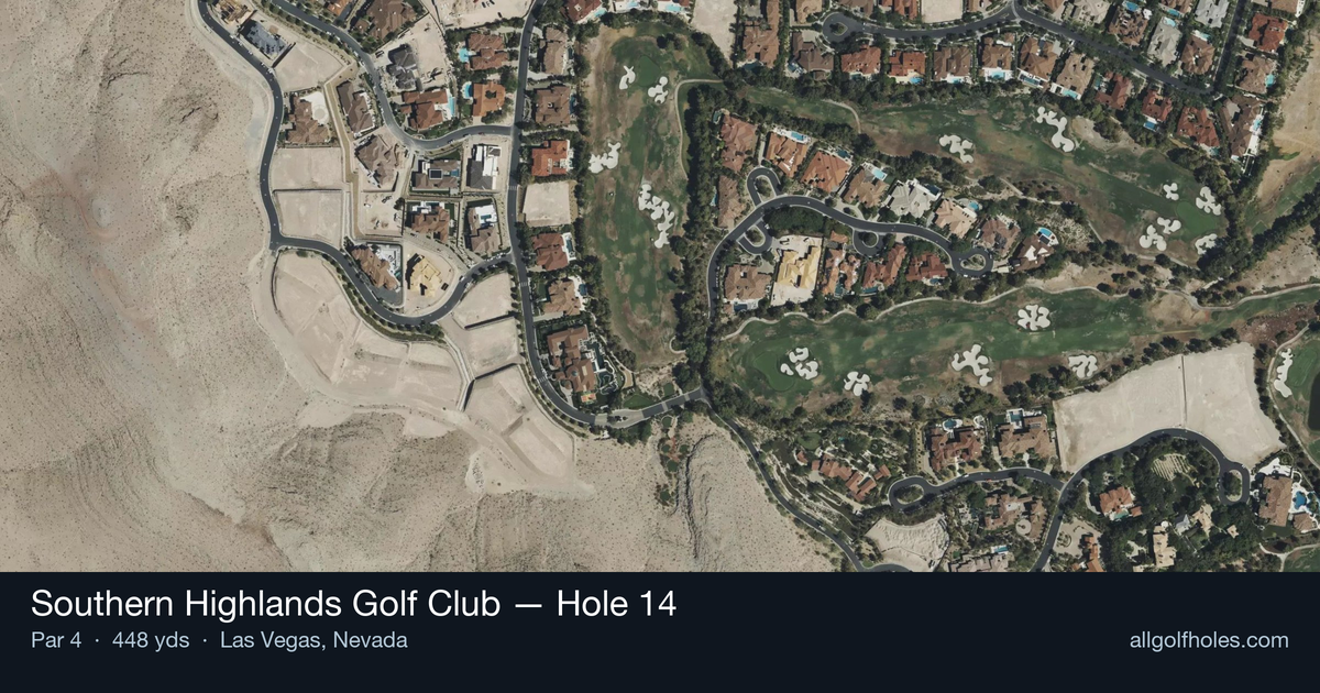 Hole 14 aerial at Southern Highlands Golf Club