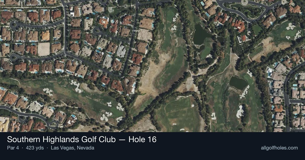 Hole 16 aerial at Southern Highlands Golf Club