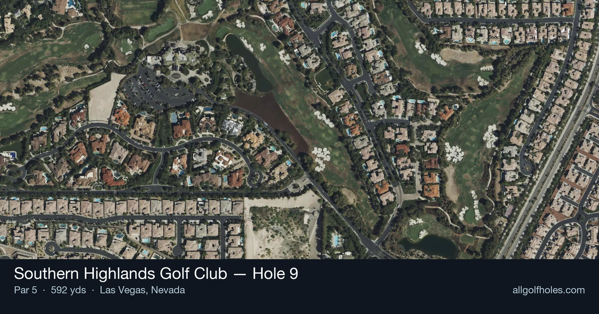 Hole 9 aerial at Southern Highlands Golf Club