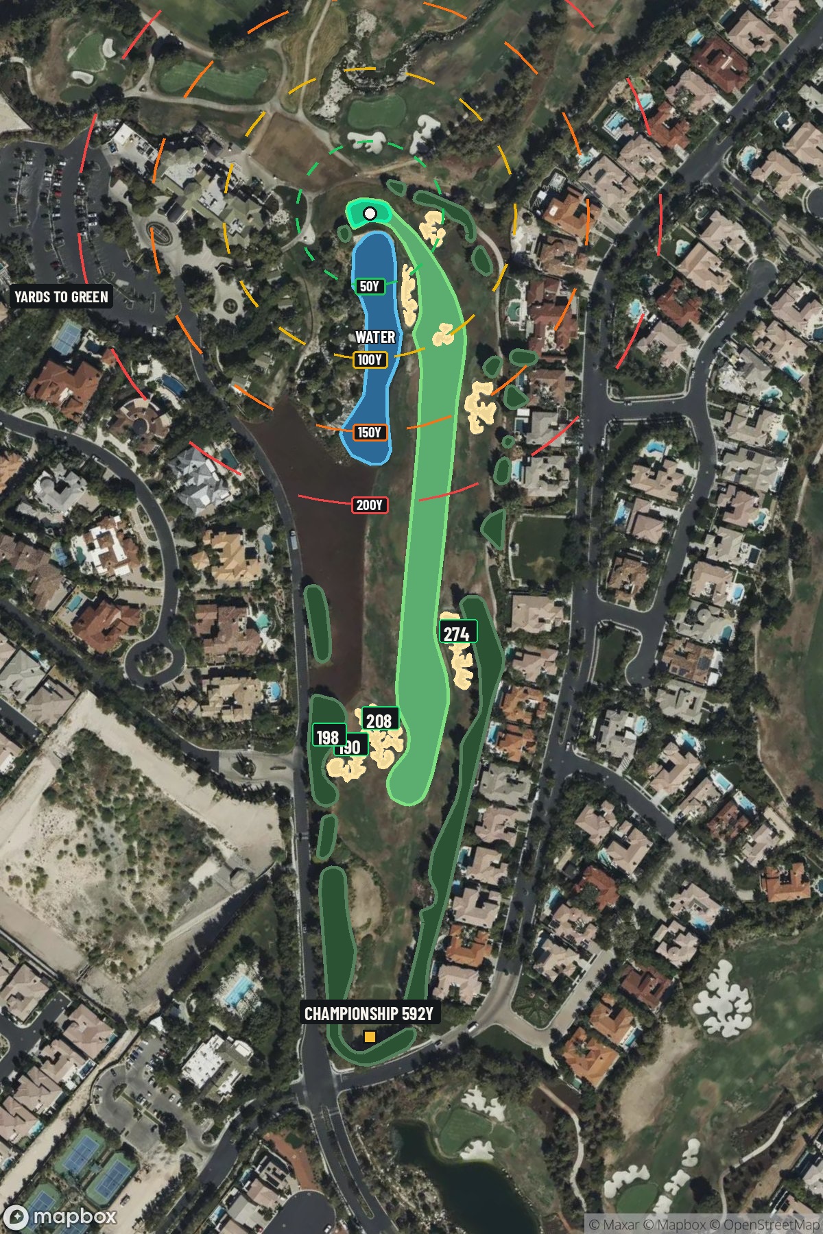 Hole 9 aerial at Southern Highlands Golf Club