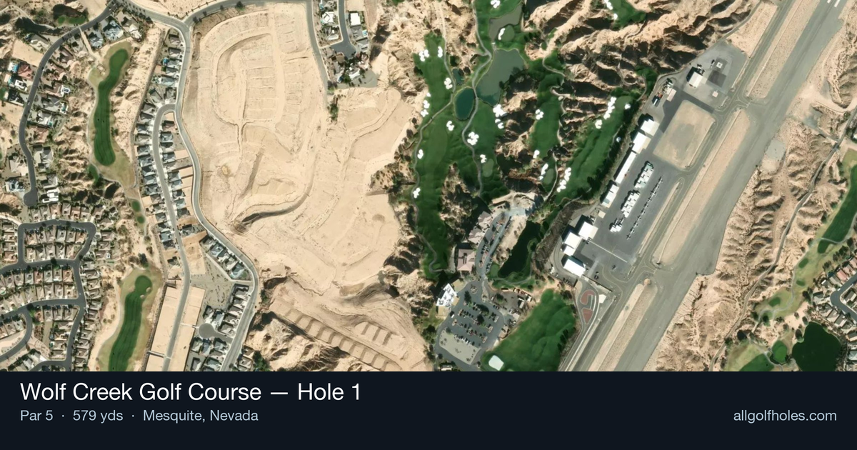 Hole 1 aerial at Wolf Creek Golf Course