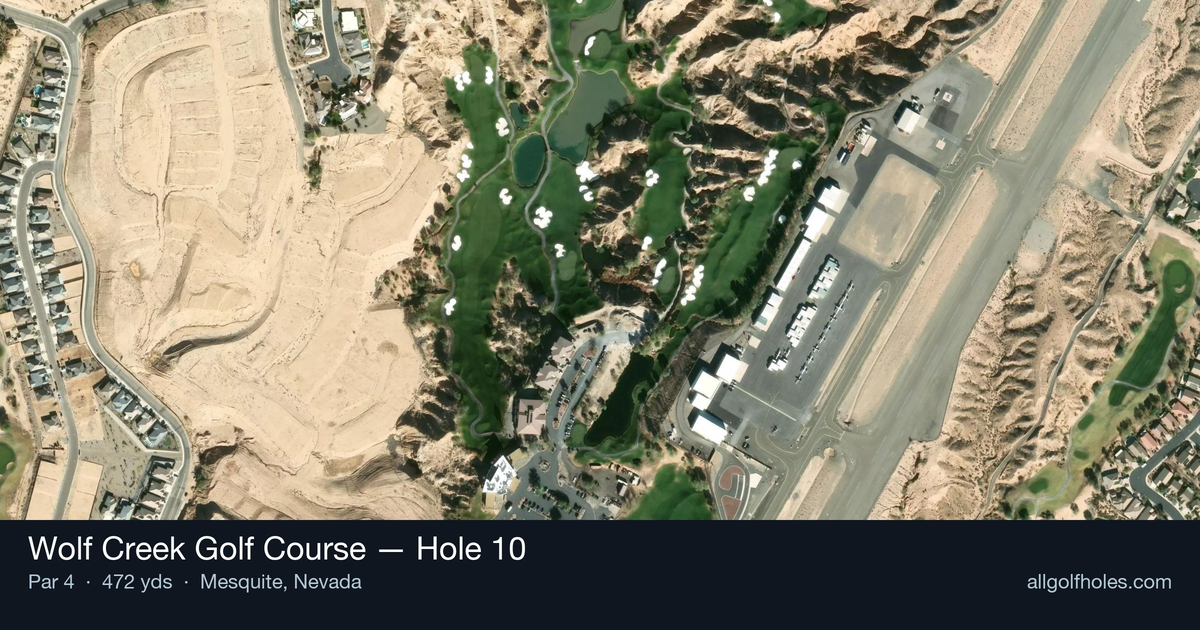 Hole 10 aerial at Wolf Creek Golf Course