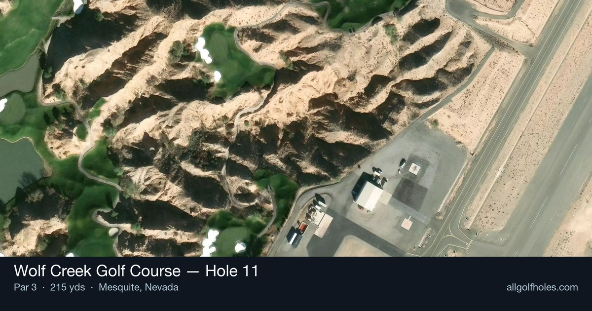 Hole 11 aerial at Wolf Creek Golf Course