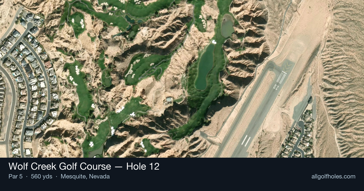 Hole 12 aerial at Wolf Creek Golf Course