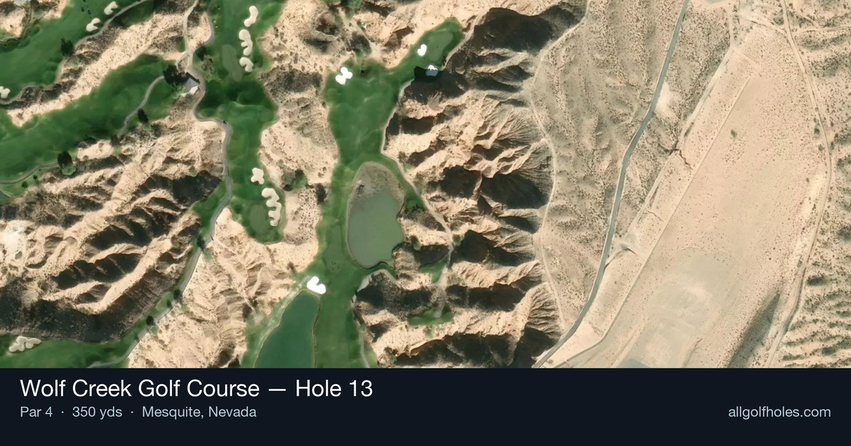 Hole 13 aerial at Wolf Creek Golf Course