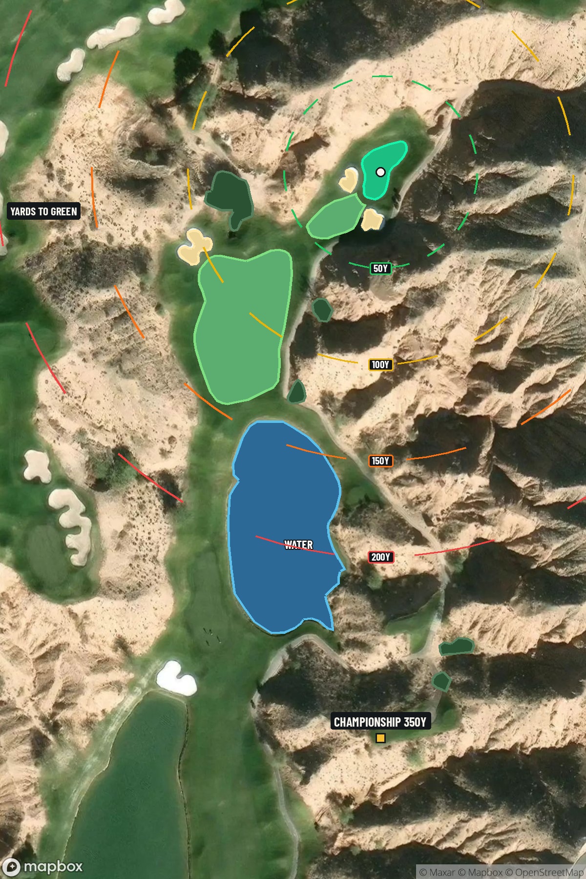 Hole 13 aerial at Wolf Creek Golf Course