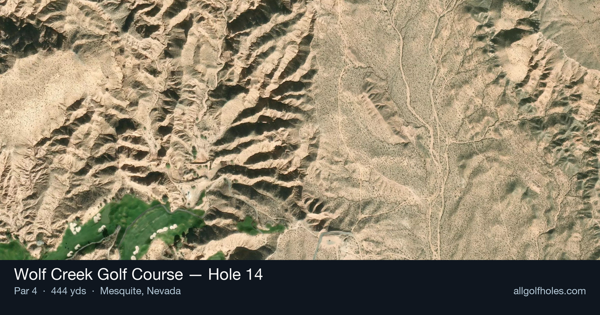 Hole 14 aerial at Wolf Creek Golf Course