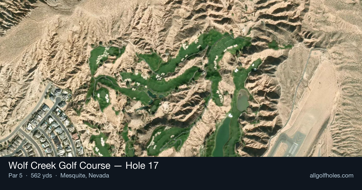 Hole 17 aerial at Wolf Creek Golf Course