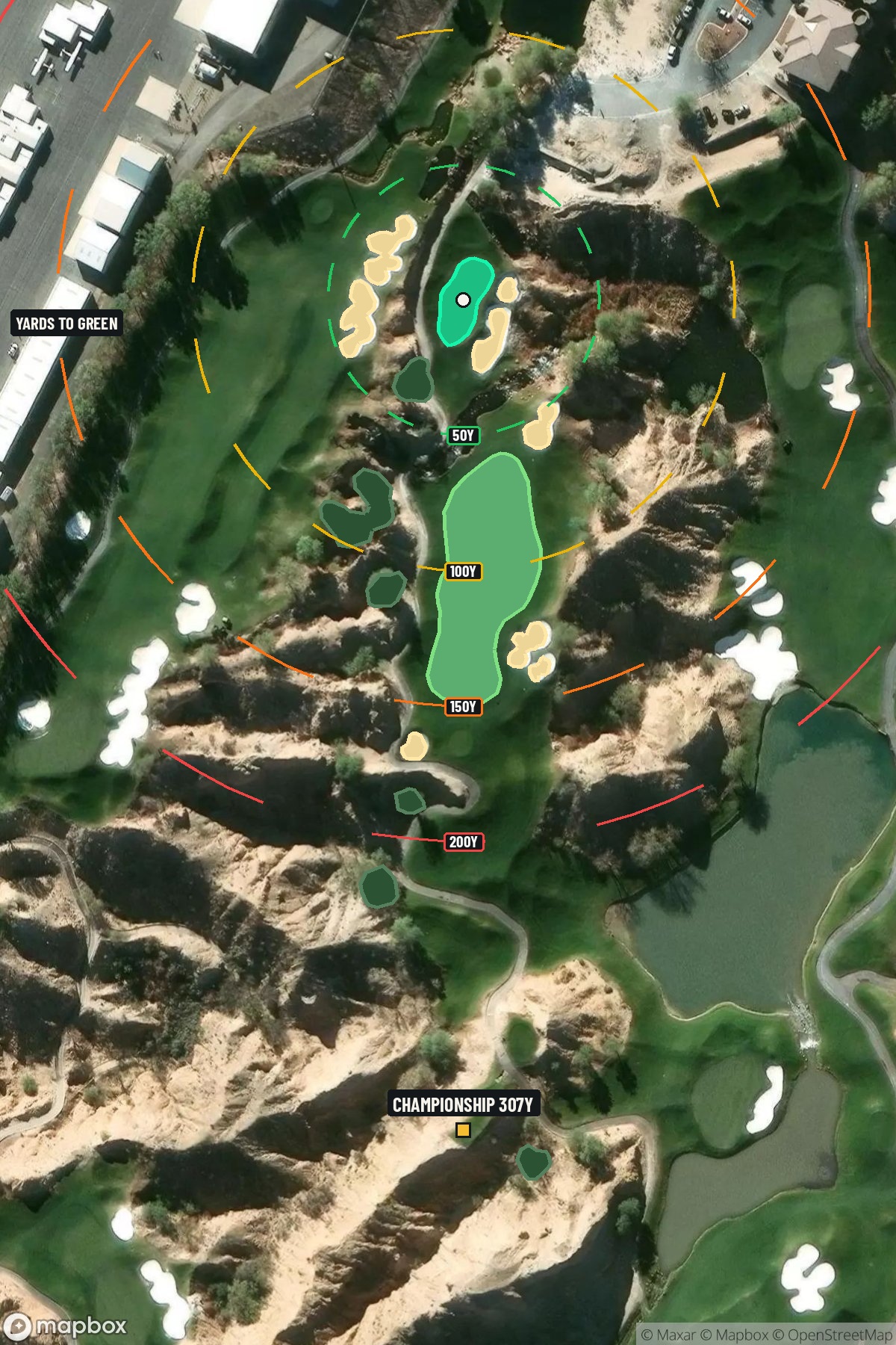Hole 18 aerial at Wolf Creek Golf Course