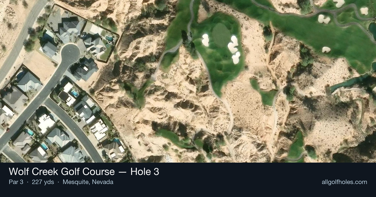 Hole 3 aerial at Wolf Creek Golf Course