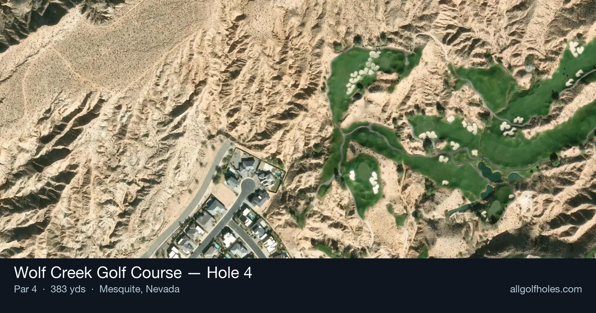 Hole 4 aerial at Wolf Creek Golf Course