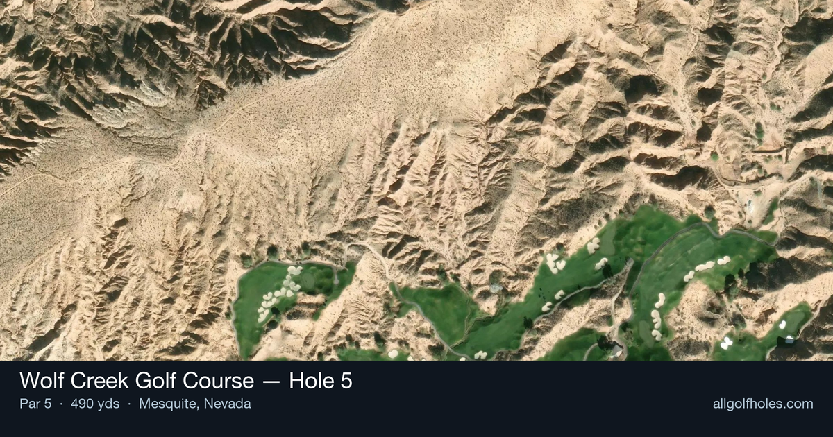 Hole 5 aerial at Wolf Creek Golf Course