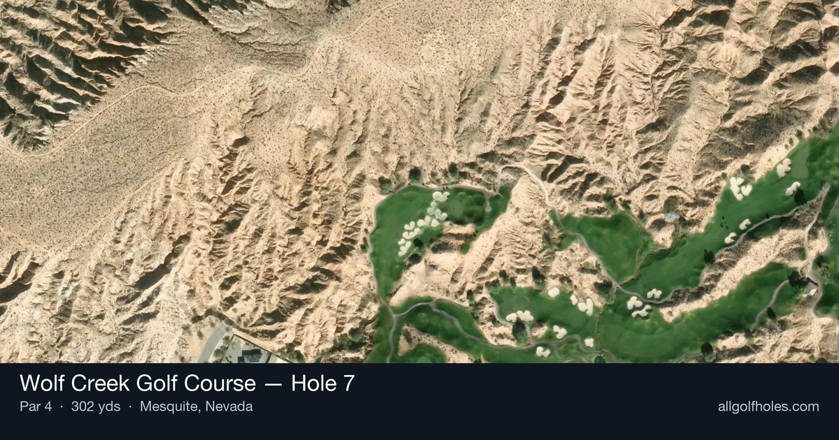 Hole 7 aerial at Wolf Creek Golf Course
