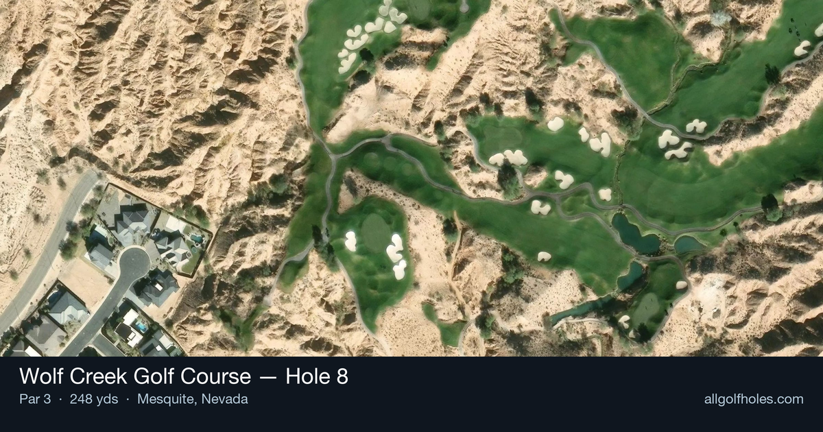 Hole 8 aerial at Wolf Creek Golf Course
