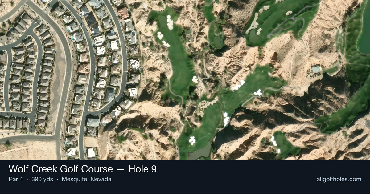 Hole 9 aerial at Wolf Creek Golf Course
