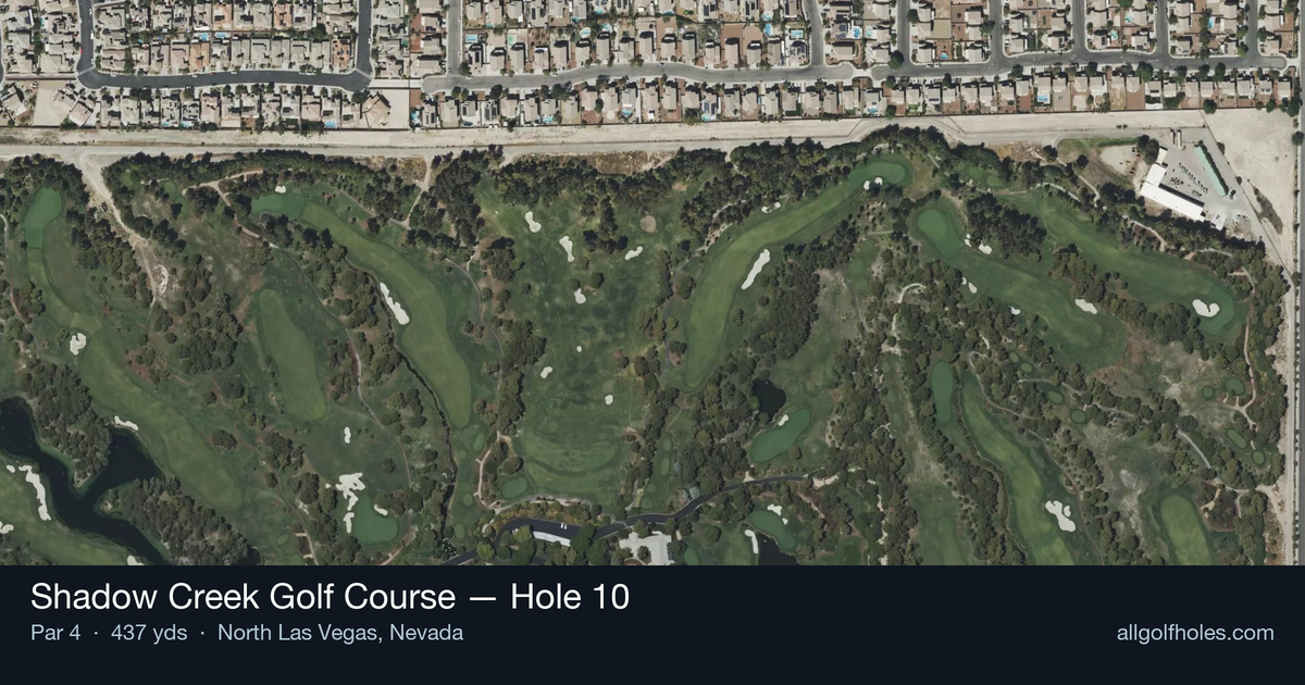 Hole 10 aerial at Shadow Creek Golf Course