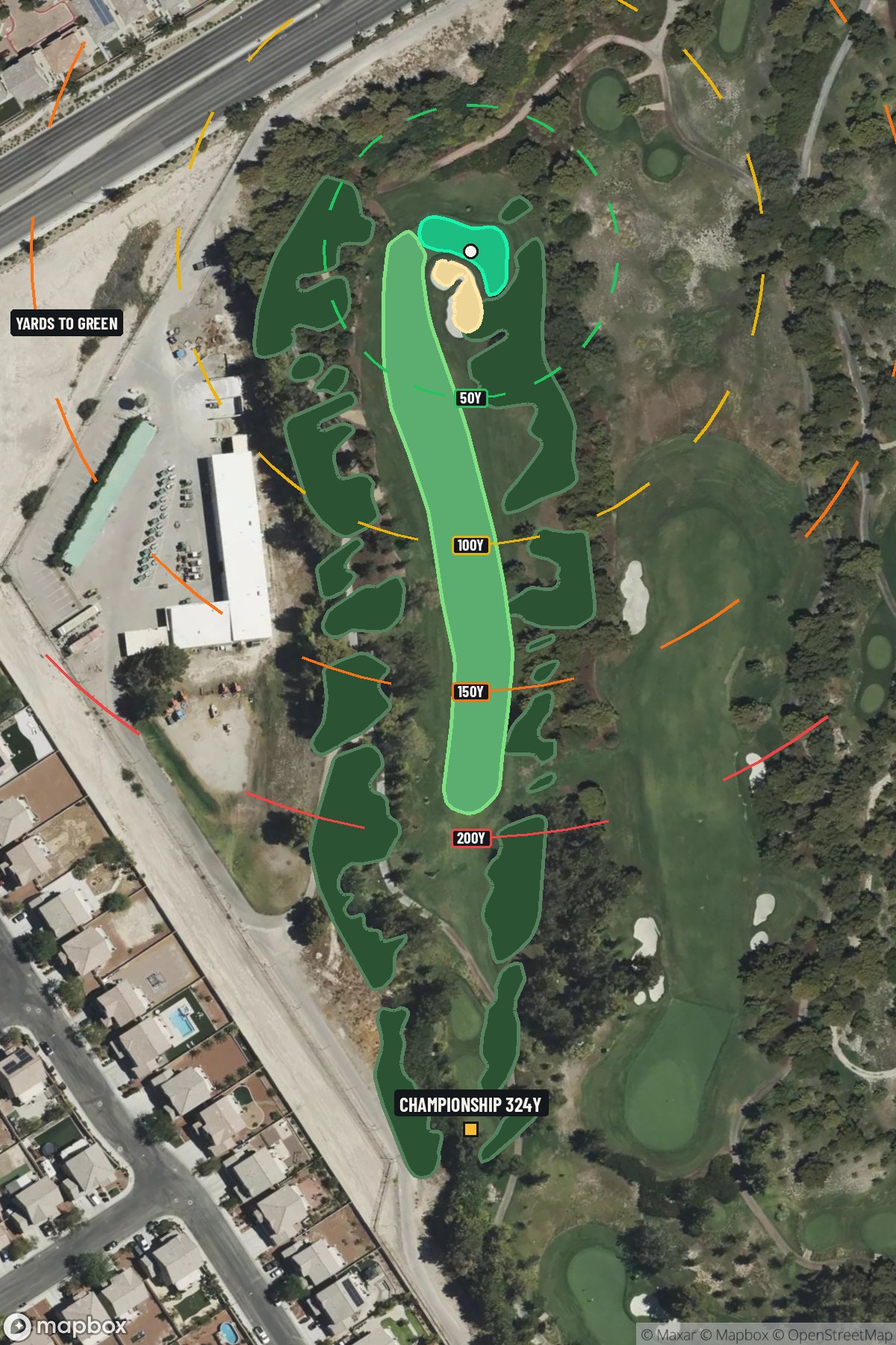Hole 11 aerial at Shadow Creek Golf Course