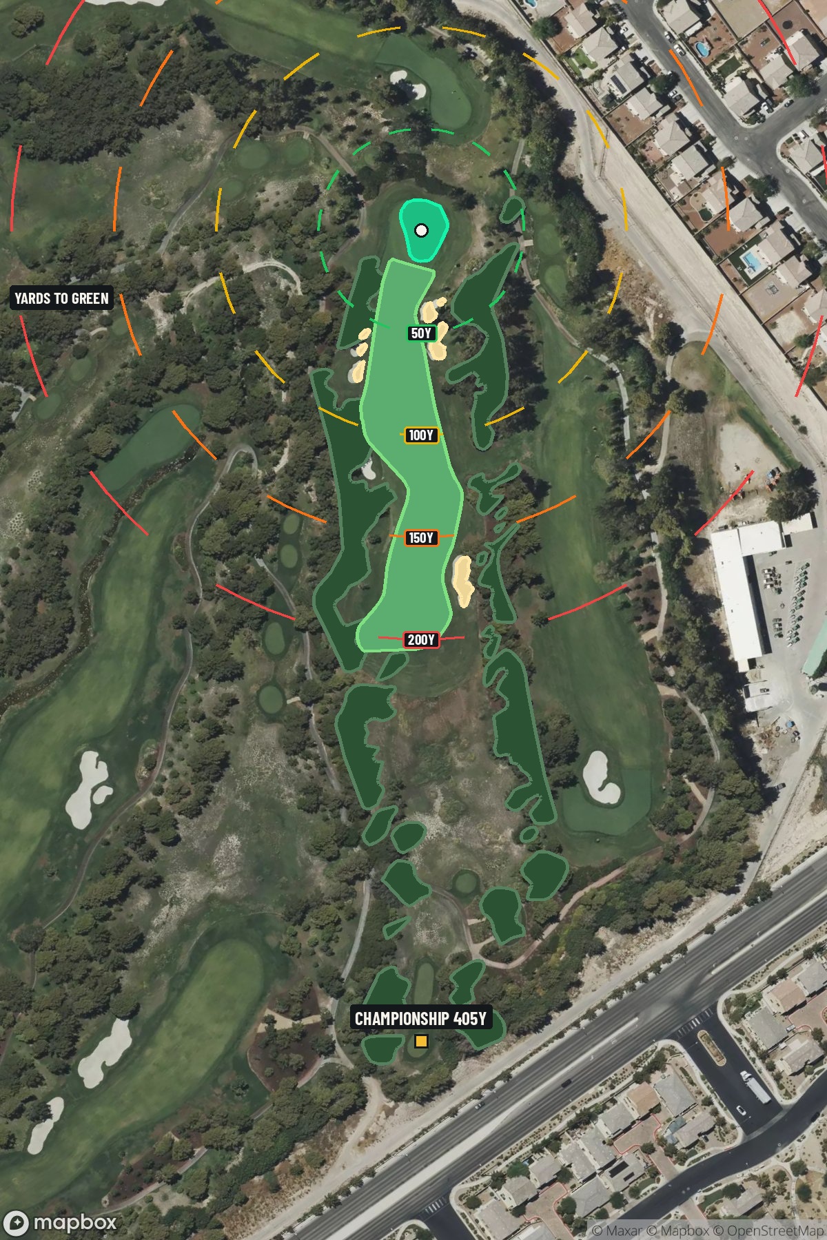 Hole 12 aerial at Shadow Creek Golf Course
