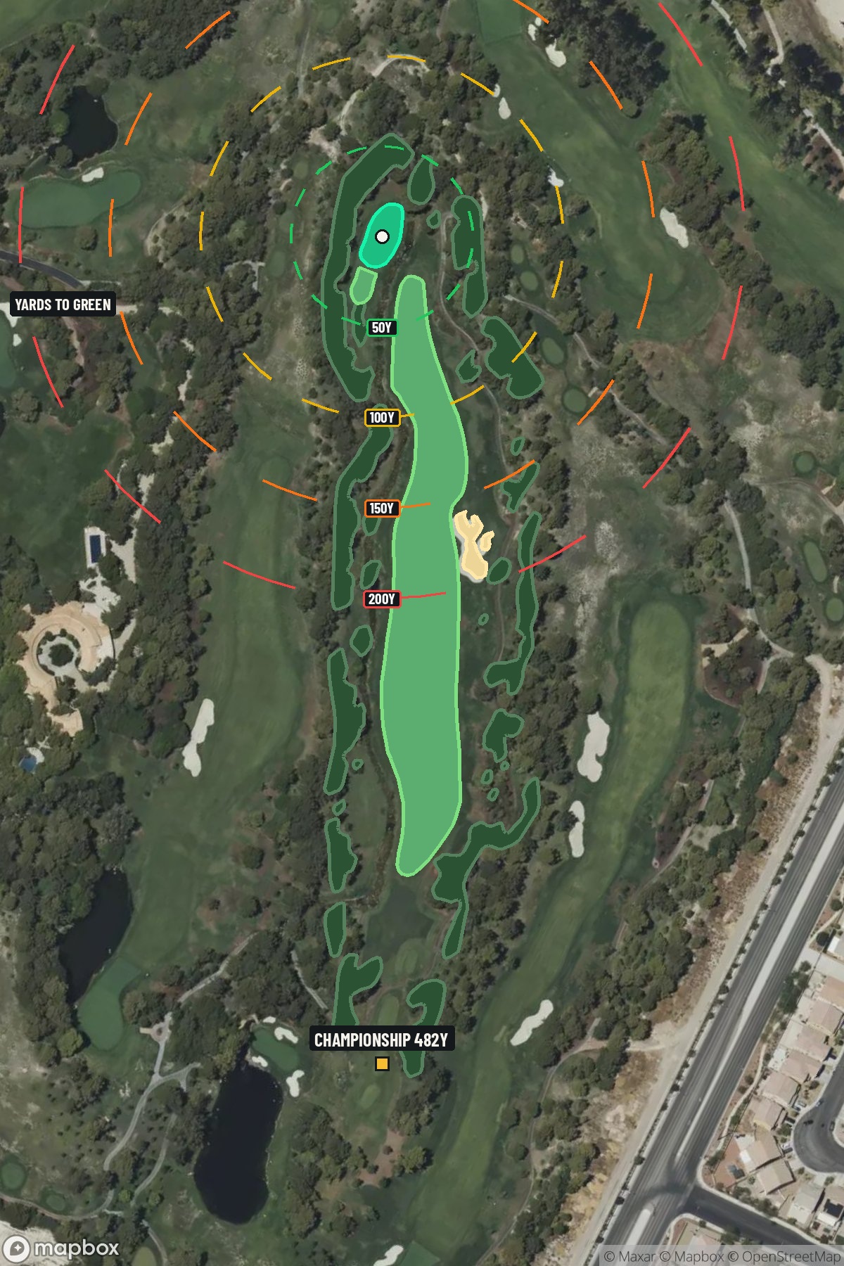 Hole 15 aerial at Shadow Creek Golf Course