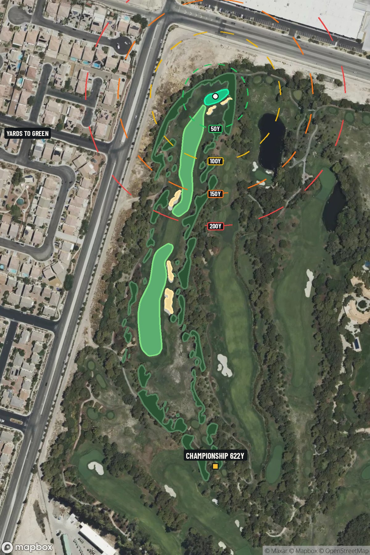 Hole 16 aerial at Shadow Creek Golf Course