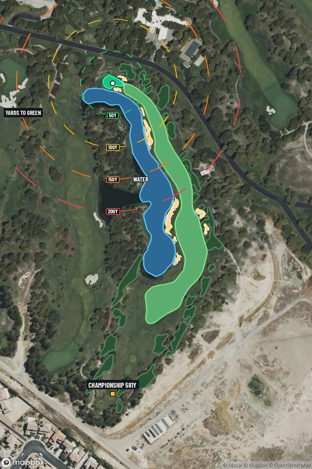 Hole 4 aerial at Shadow Creek Golf Course