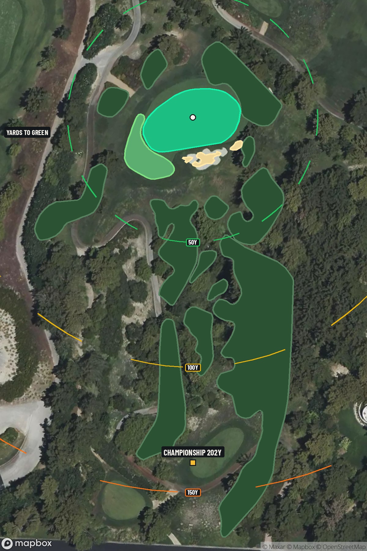 Hole 5 aerial at Shadow Creek Golf Course